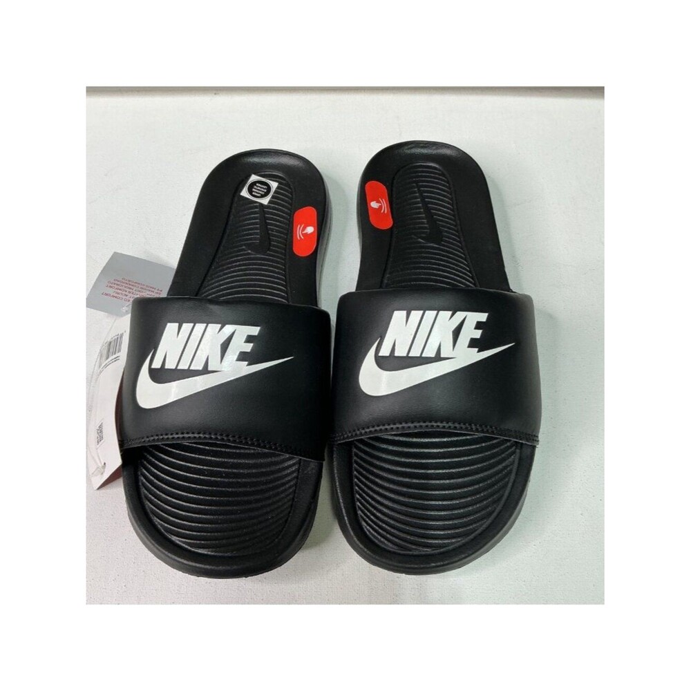 Nike Victori One Womens Slide Sandals Black/White Size 7 Synthetic Leather